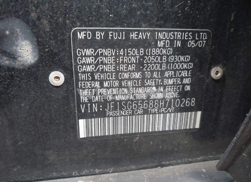Photo 9 of 2008 Subaru Forester 2.5X (VIN JF1SG65688H710268)