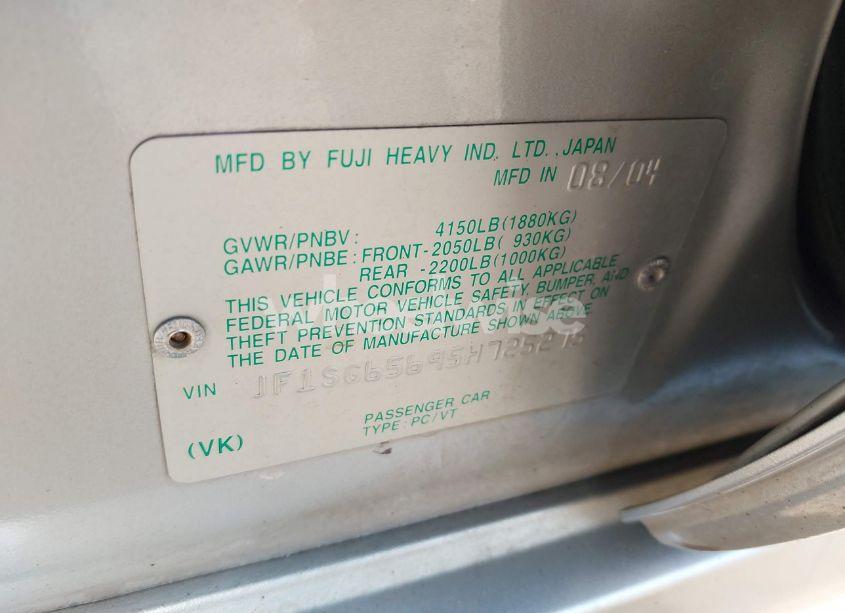 Photo 9 of 2005 Subaru Forester 2.5XS (VIN JF1SG65695H725275)