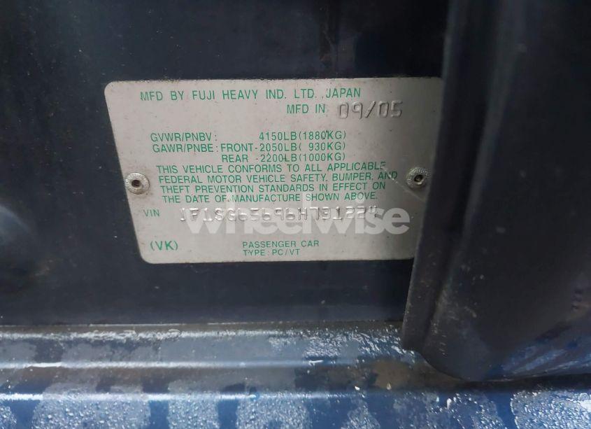 Photo 9 of 2006 Subaru Forester 2.5X (VIN JF1SG65696H731224)