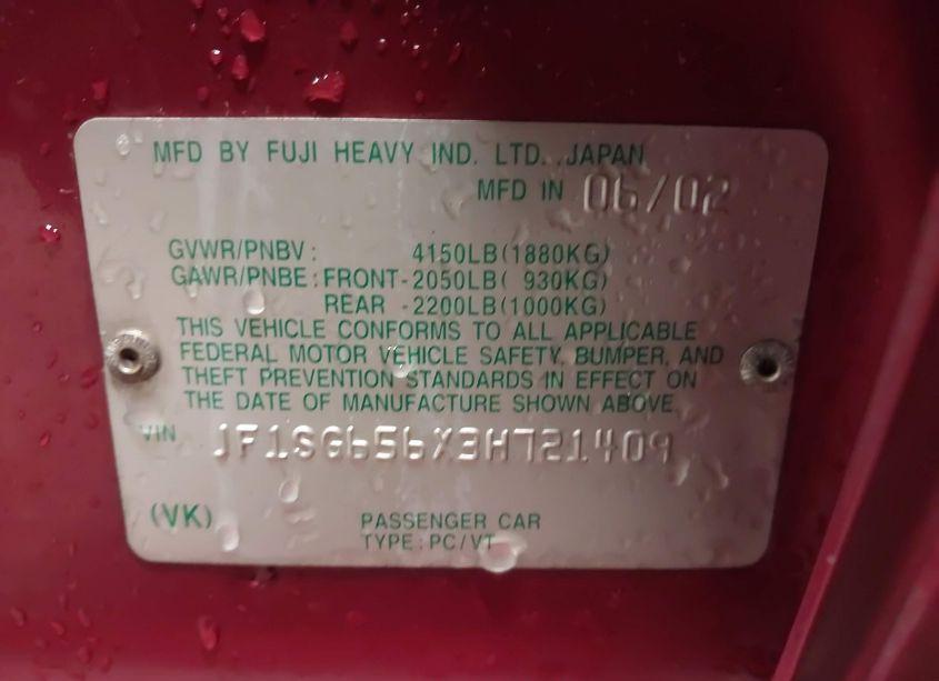 Photo 9 of 2003 Subaru Forester XS (VIN JF1SG656X3H721409)