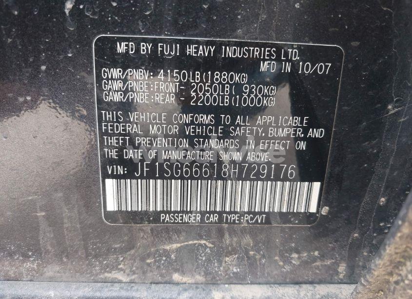 Photo 9 of 2008 Subaru Forester SPORTS 2.5X (VIN JF1SG66618H729176)