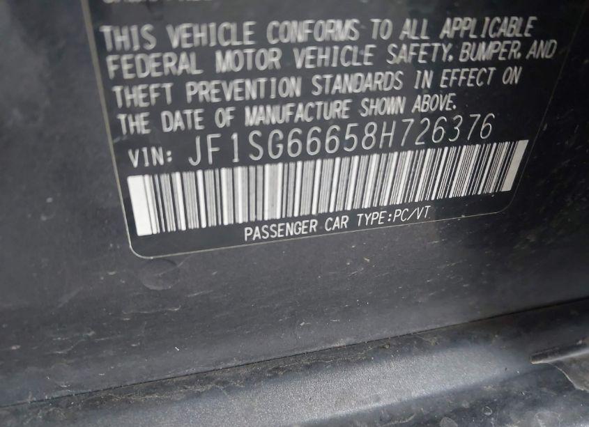 Photo 9 of 2008 Subaru Forester SPORTS 2.5X (VIN JF1SG66658H726376)