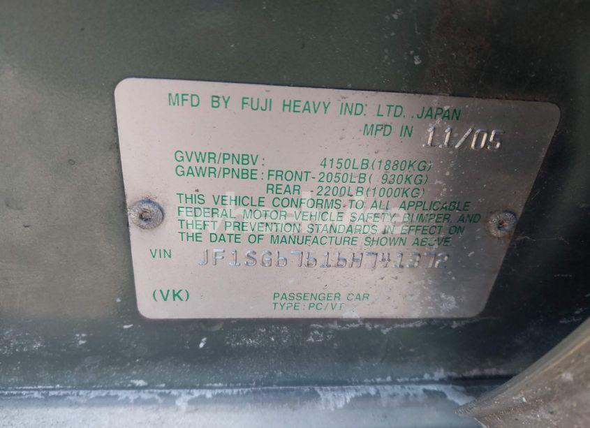 Photo 9 of 2006 Subaru Forester 2.5X L.L. BEAN EDITION (VIN JF1SG67616H741372)