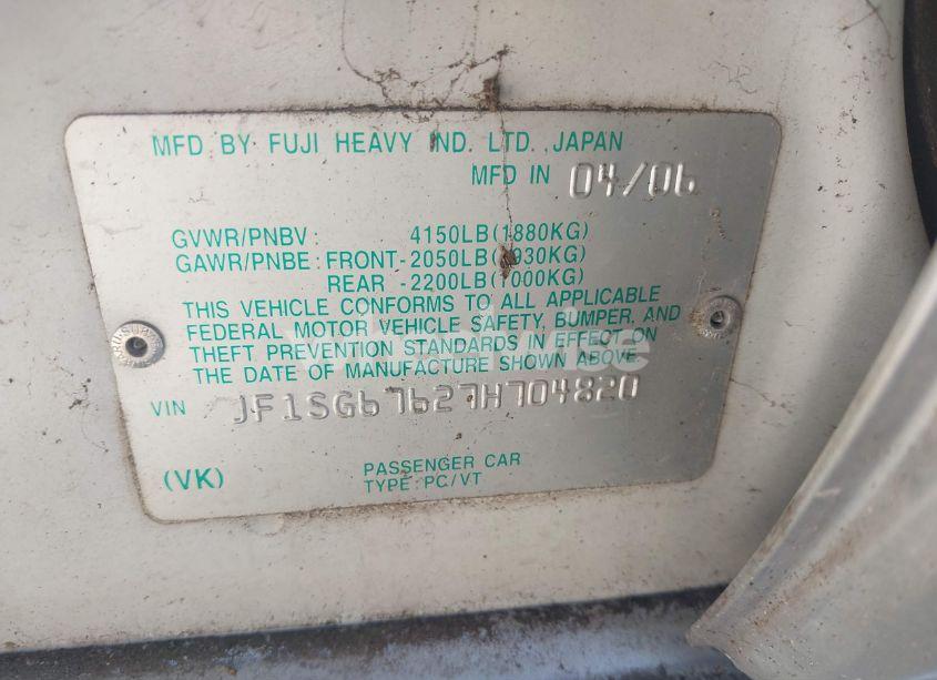 Photo 9 of 2007 Subaru Forester 2.5X L.L. BEAN EDITION (VIN JF1SG67627H704820)