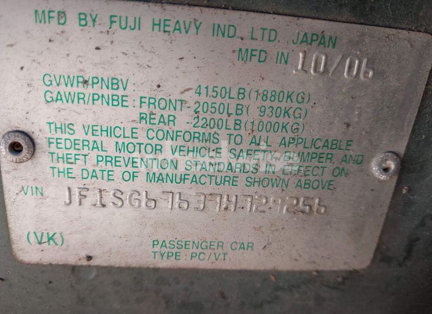 Photo 9 of 2007 Subaru Forester 2.5X L.L. BEAN EDITION (VIN JF1SG67637H729256)