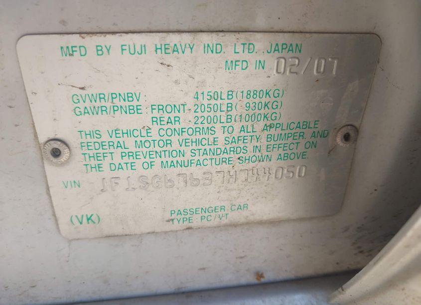 Photo 9 of 2007 Subaru Forester 2.5X L.L. BEAN EDITION (VIN JF1SG67637H744050)