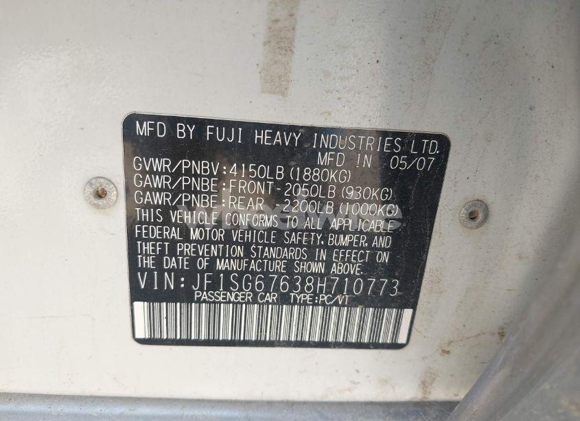 Photo 9 of 2008 Subaru Forester 2.5X L.L. BEAN EDITION (VIN JF1SG67638H710773)