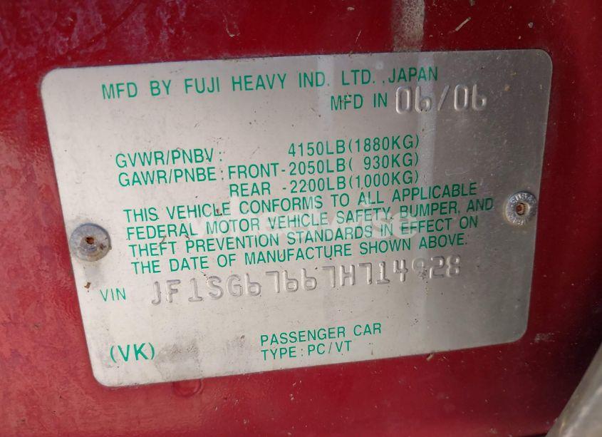 Photo 9 of 2007 Subaru Forester 2.5X L.L. BEAN EDITION (VIN JF1SG67667H714928)