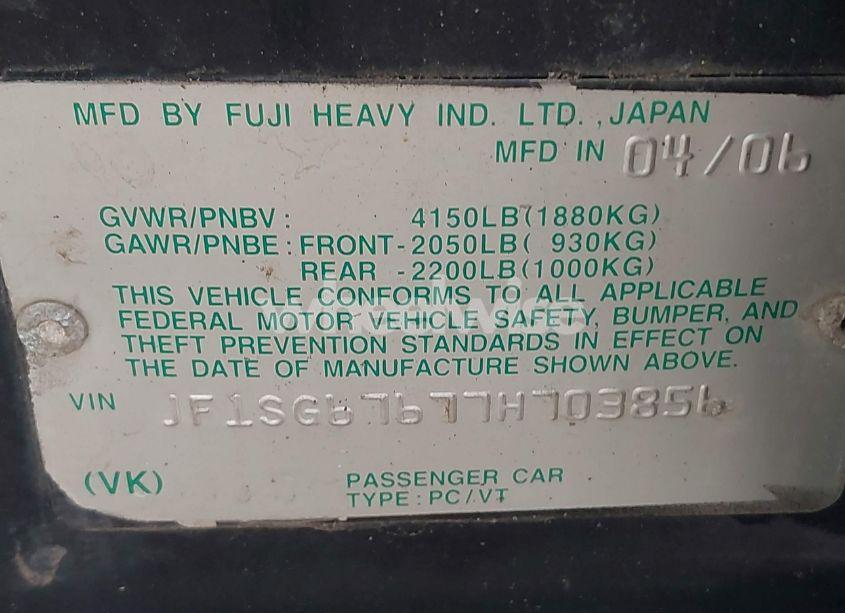 Photo 9 of 2007 Subaru Forester 2.5X L.L. BEAN EDITION (VIN JF1SG67677H703856)