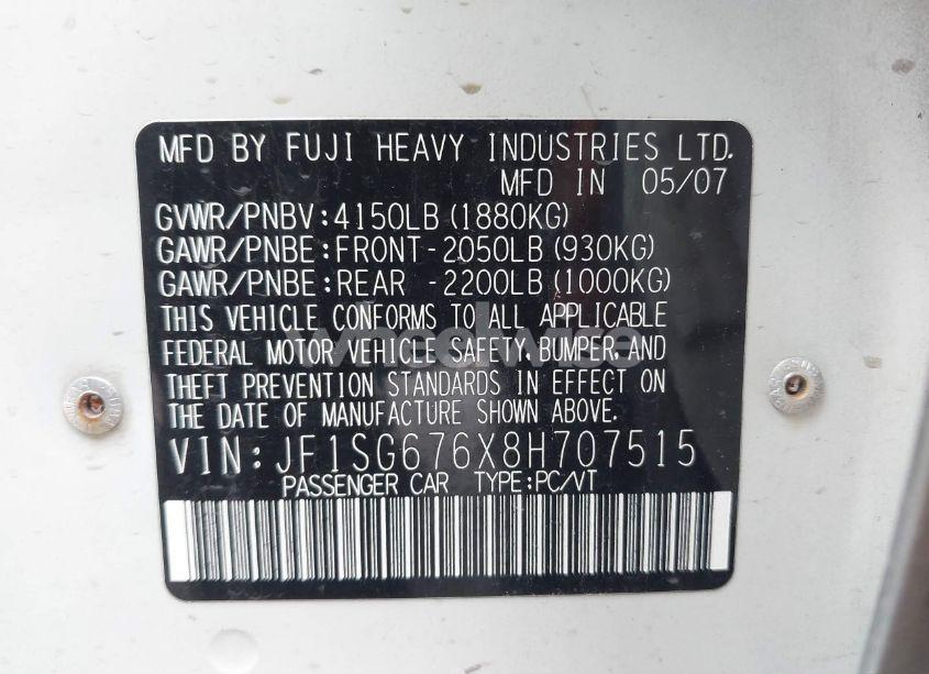 Photo 9 of 2008 Subaru Forester 2.5X L.L. BEAN EDITION (VIN JF1SG676X8H707515)