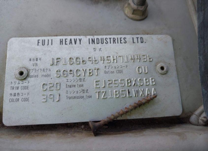 Photo 9 of 2005 Subaru Forester 2.5XT (VIN JF1SG69645H714436)