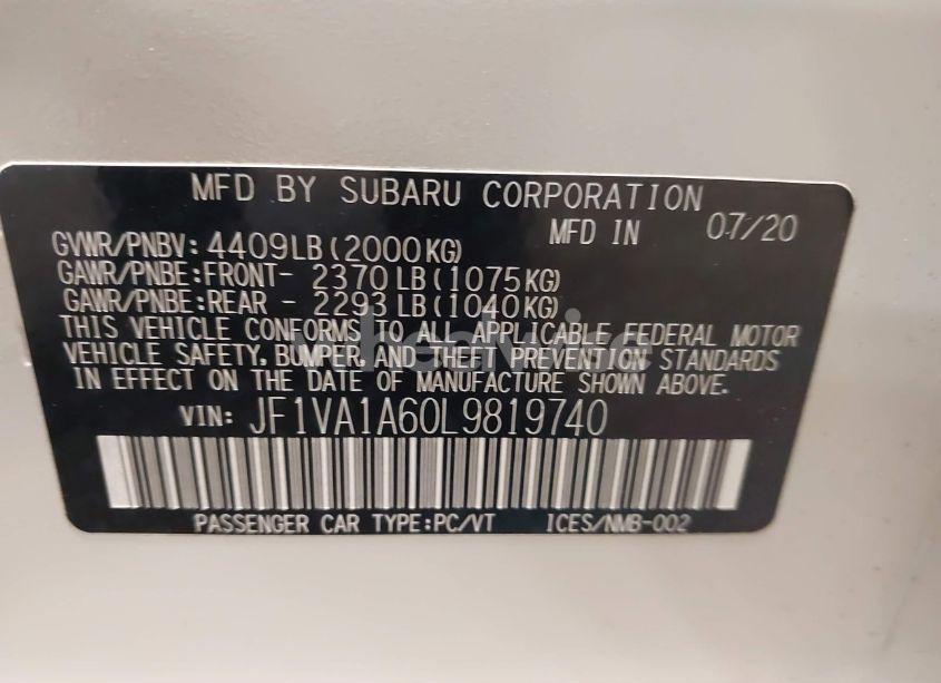 Photo 9 of 2020 Subaru Wrx (VIN JF1VA1A60L9819740)