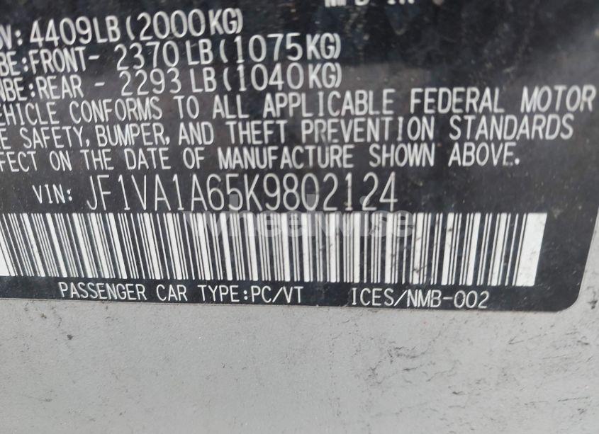 Photo 9 of 2019 Subaru Wrx (VIN JF1VA1A65K9802124)