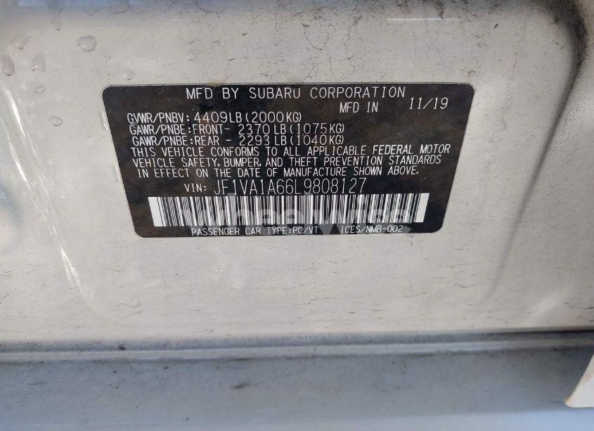 Photo 9 of 2020 Subaru Wrx (VIN JF1VA1A66L9808127)