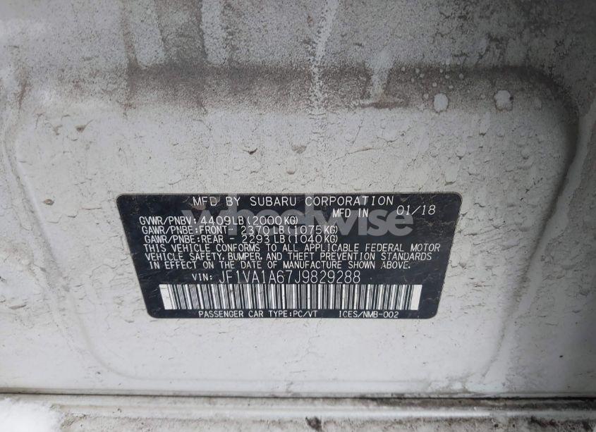 Photo 9 of 2018 Subaru Wrx (VIN JF1VA1A67J9829288)