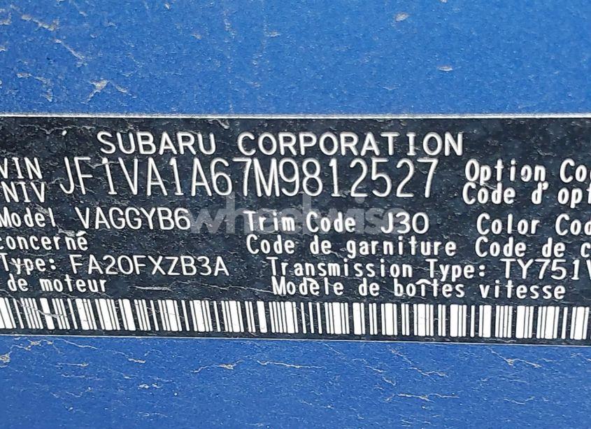 Photo 9 of 2021 Subaru Wrx (VIN JF1VA1A67M9812527)