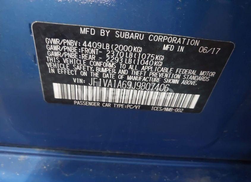Photo 9 of 2018 Subaru Wrx (VIN JF1VA1A69J9807406)