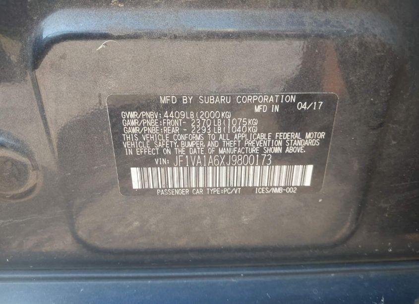 Photo 9 of 2018 Subaru Wrx (VIN JF1VA1A6XJ9800173)