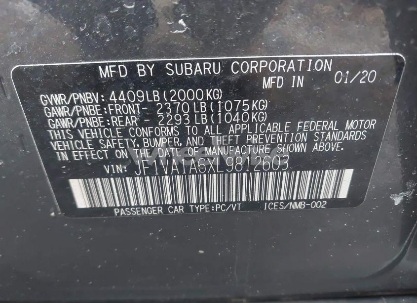 Photo 9 of 2020 Subaru Wrx (VIN JF1VA1A6XL9812603)