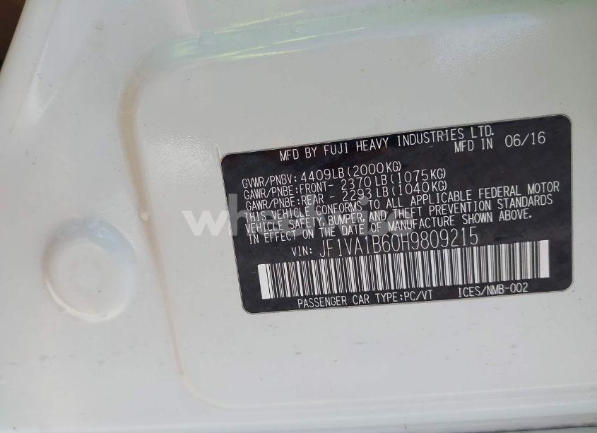 Photo 9 of 2017 Subaru Wrx (VIN JF1VA1B60H9809215)