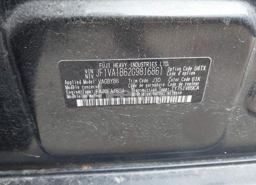 Photo 9 of 2016 Subaru Wrx (VIN JF1VA1B62G9816861)