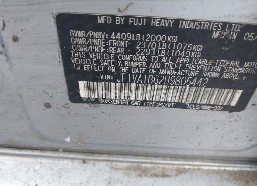 Photo 9 of 2017 Subaru Wrx (VIN JF1VA1B62H9805442)