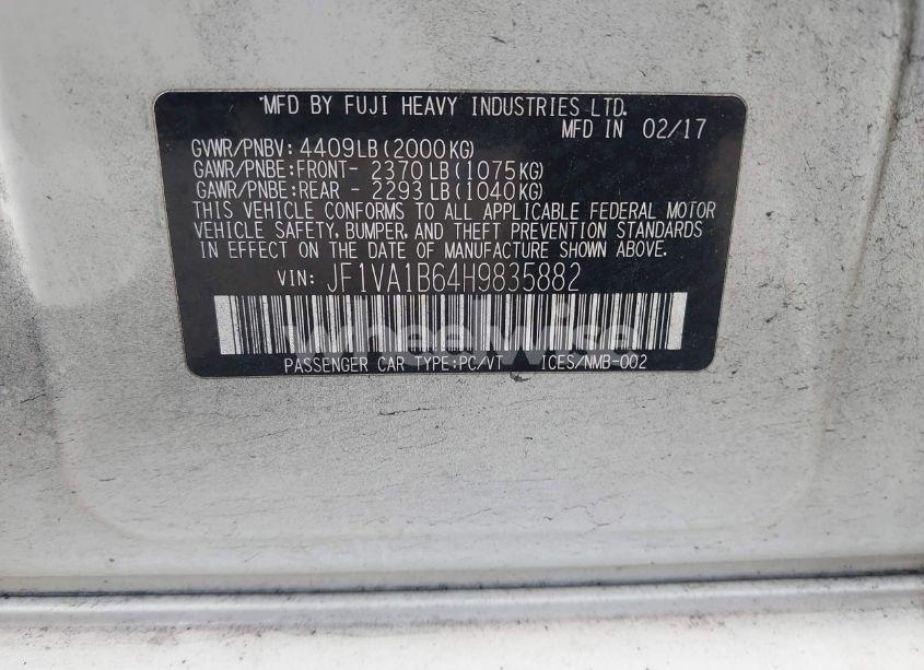 Photo 9 of 2017 Subaru Wrx (VIN JF1VA1B64H9835882)