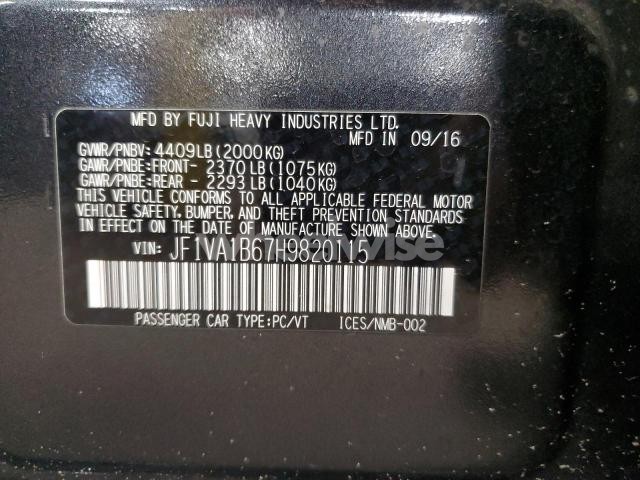 Photo 5 of 2017 SUBARU WRX (VIN JF1VA1B67H9820115)