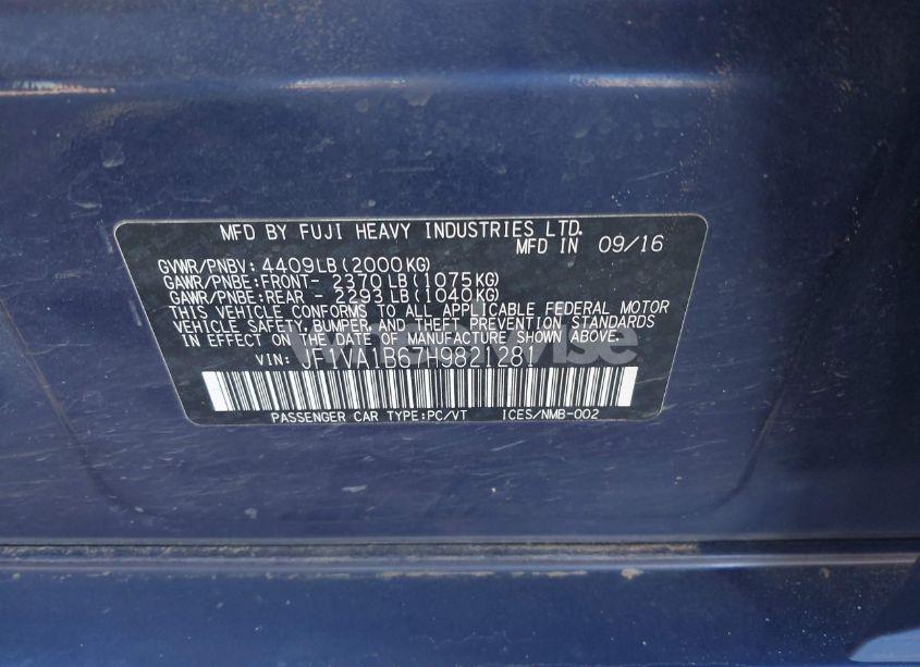 Photo 9 of 2017 Subaru Wrx (VIN JF1VA1B67H9821281)