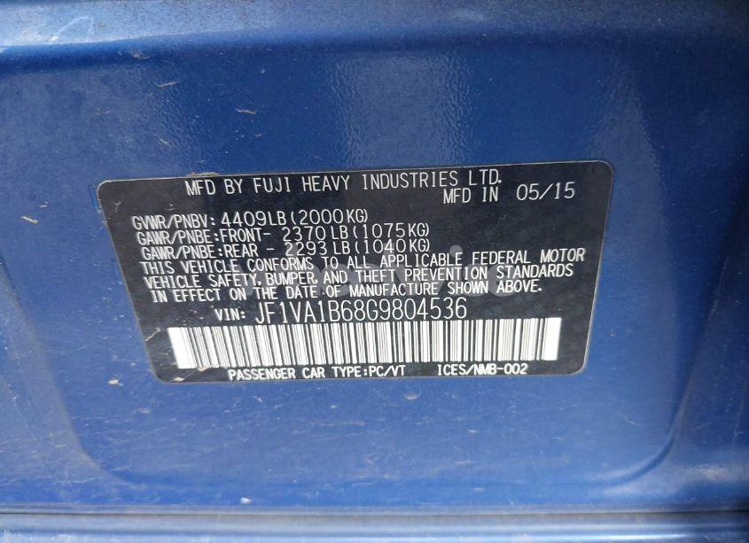 Photo 9 of 2016 Subaru Wrx (VIN JF1VA1B68G9804536)