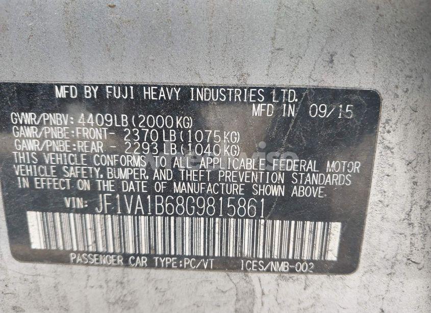 Photo 9 of 2016 Subaru Wrx (VIN JF1VA1B68G9815861)