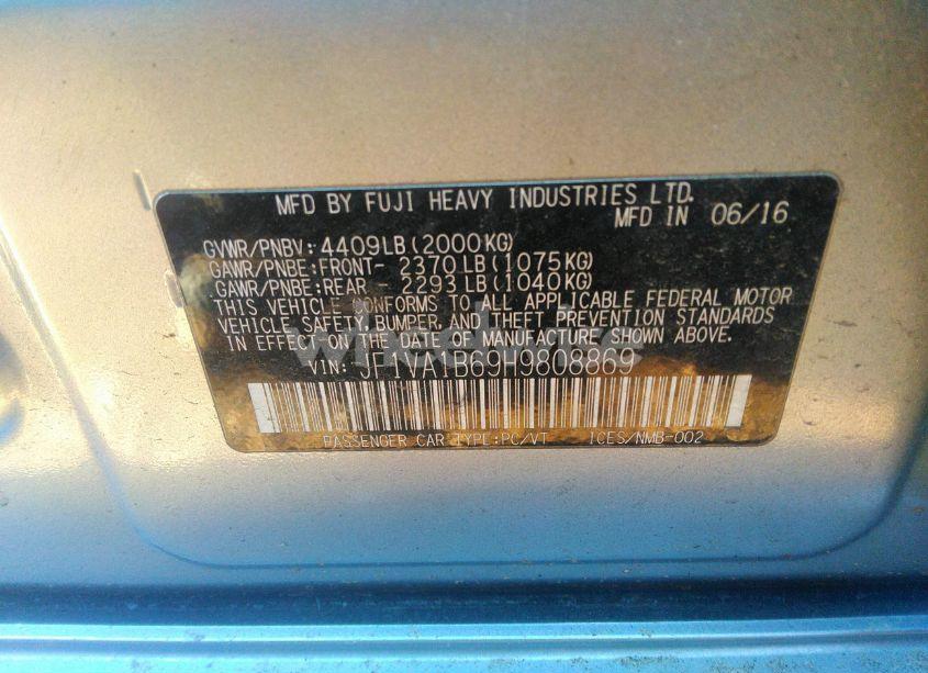 Photo 9 of 2017 Subaru Wrx (VIN JF1VA1B69H9808869)