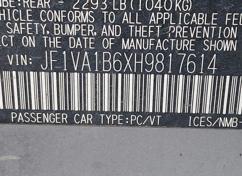 Photo 9 of 2017 Subaru Wrx (VIN JF1VA1B6XH9817614)