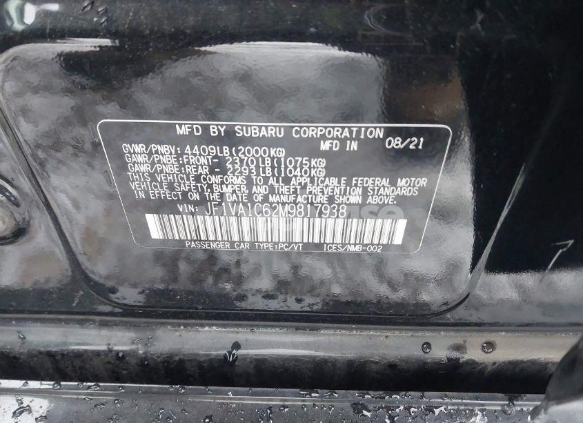 Photo 9 of 2021 Subaru Wrx PREMIUM (VIN JF1VA1C62M9817938)