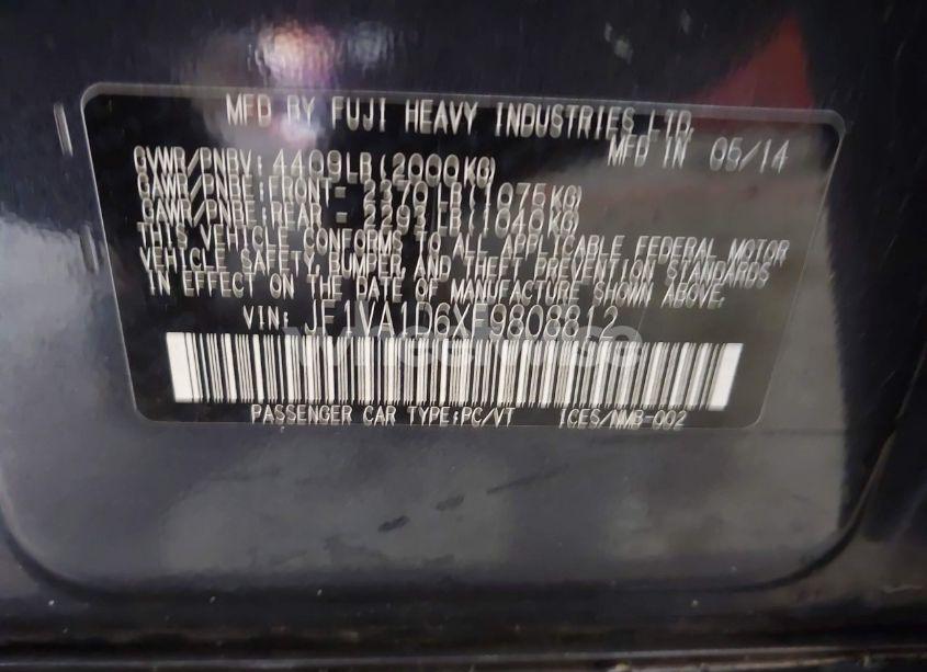 Photo 9 of 2015 Subaru Wrx PREMIUM (VIN JF1VA1D6XF9808812)