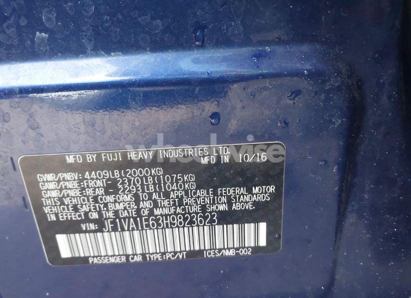 Photo 9 of 2017 Subaru Wrx PREMIUM (VIN JF1VA1E63H9823623)