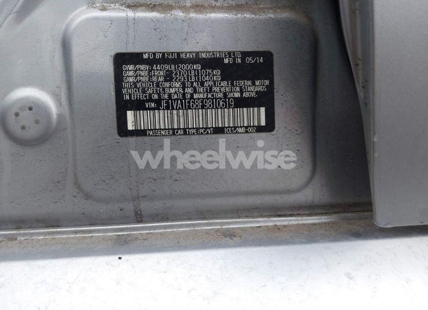 Photo 9 of 2015 Subaru Wrx PREMIUM (VIN JF1VA1F68F9810619)