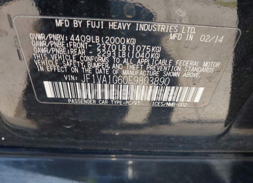 Photo 9 of 2015 Subaru Wrx LIMITED (VIN JF1VA1G60F9803890)