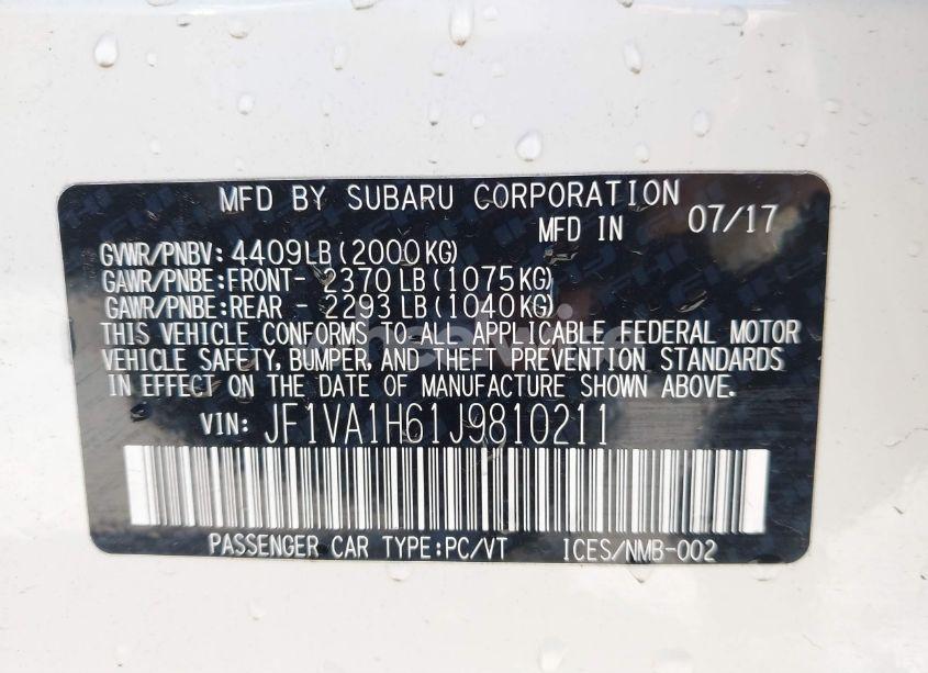 Photo 9 of 2018 Subaru Wrx LIMITED (VIN JF1VA1H61J9810211)