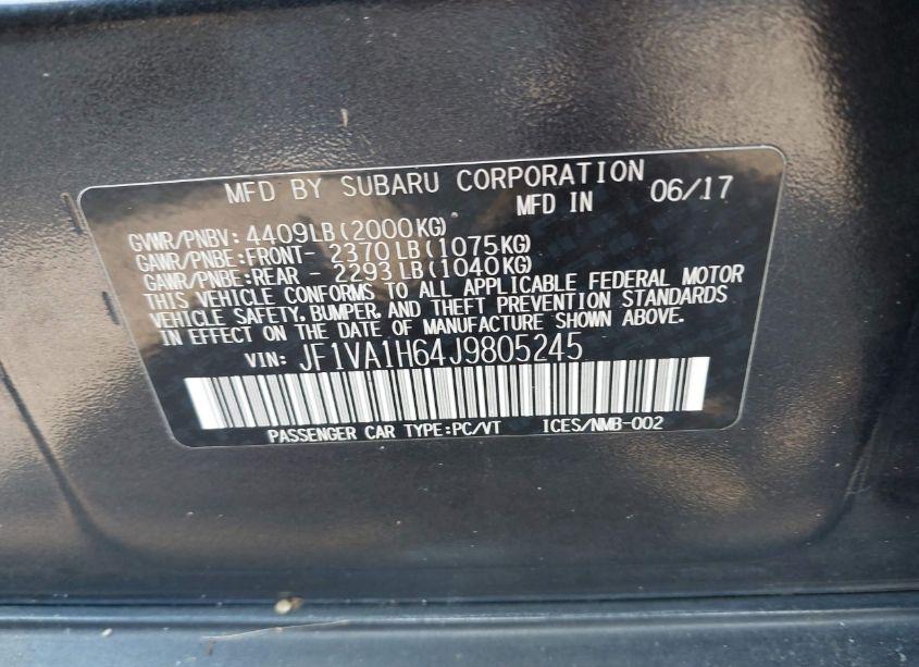 Photo 9 of 2018 Subaru Wrx LIMITED (VIN JF1VA1H64J9805245)