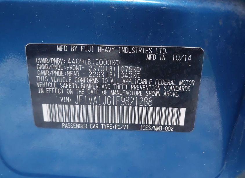 Photo 9 of 2015 Subaru Wrx LIMITED (VIN JF1VA1J61F9821288)