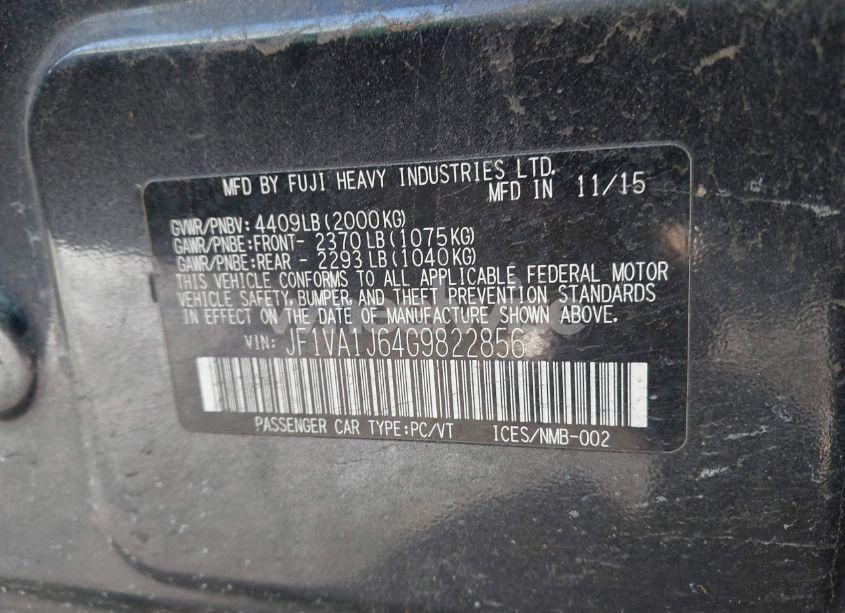 Photo 9 of 2016 Subaru Wrx LIMITED (VIN JF1VA1J64G9822856)