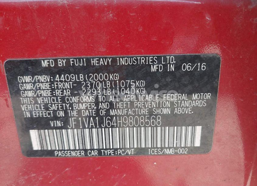 Photo 9 of 2017 Subaru Wrx LIMITED (VIN JF1VA1J64H9808568)