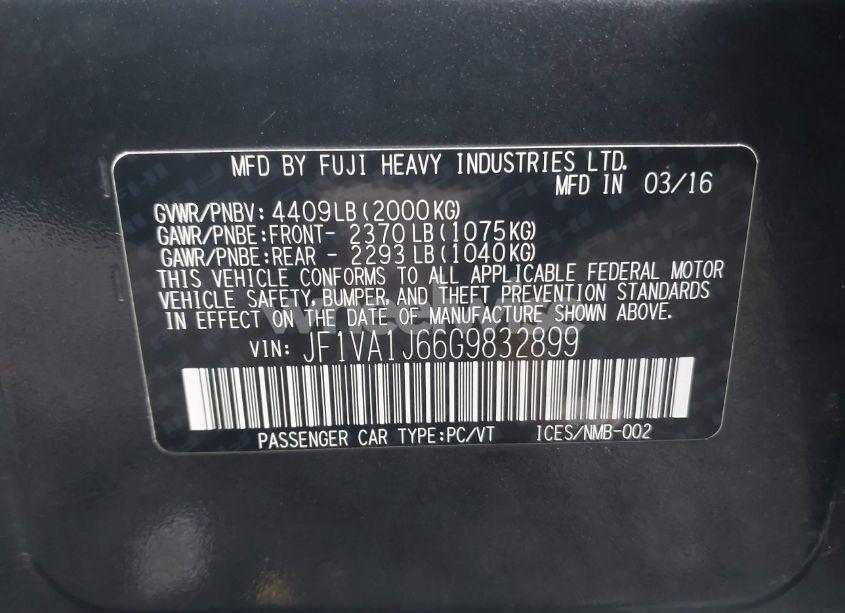 Photo 9 of 2016 Subaru Wrx LIMITED (VIN JF1VA1J66G9832899)