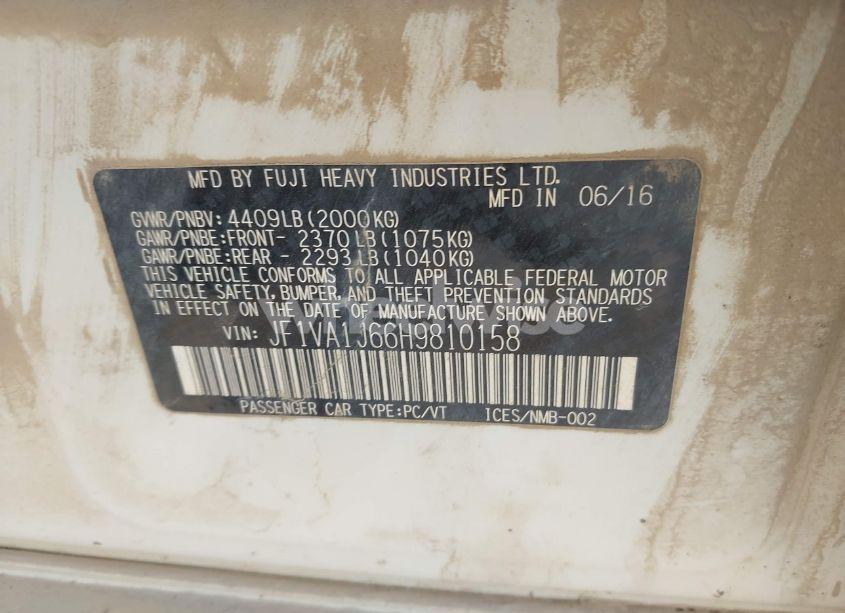 Photo 9 of 2017 Subaru Wrx LIMITED (VIN JF1VA1J66H9810158)