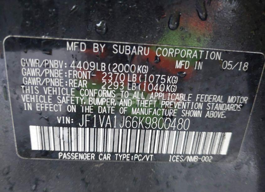 Photo 9 of 2019 Subaru Wrx LIMITED (VIN JF1VA1J66K9800480)