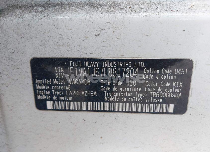 Photo 9 of 2015 Subaru Wrx LIMITED (VIN JF1VA1J67F8817204)