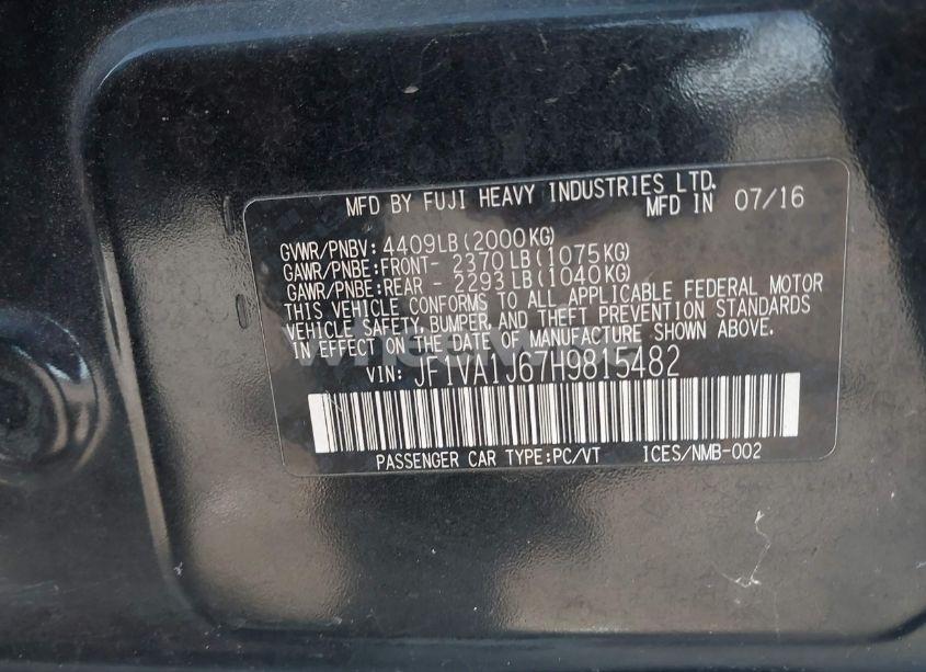 Photo 9 of 2017 Subaru Wrx LIMITED (VIN JF1VA1J67H9815482)