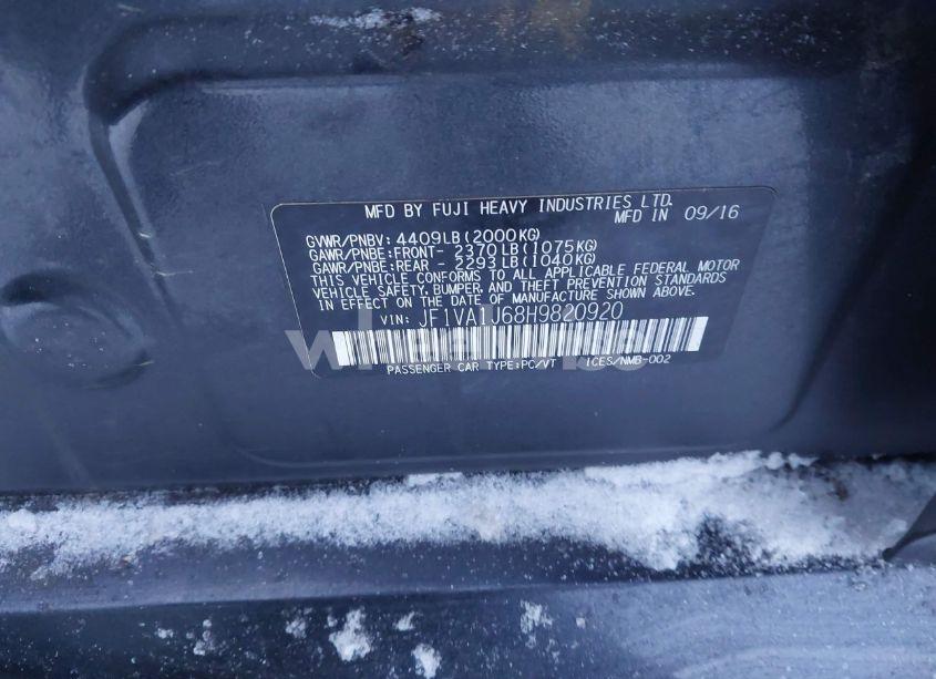 Photo 9 of 2017 Subaru Wrx LIMITED (VIN JF1VA1J68H9820920)