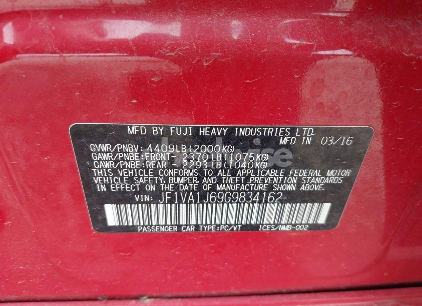 Photo 9 of 2016 Subaru Wrx LIMITED (VIN JF1VA1J69G9834162)